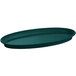 A Tablecraft Hunter Green cast aluminum oval platter with white speckles.