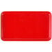 A red rectangular Cambro tray.