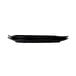 A black Elite Global Solutions Tropicana leaf melamine platter with handles.