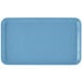 A rectangular robin egg blue Cambro tray with a white border.