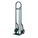 A green Harper steel hand truck with wheels.