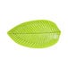 A green leaf-shaped Elite Global Solutions melamine platter.