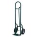 A green Harper hand truck with solid rubber wheels.