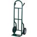 A green Harper hand truck with black wheels.