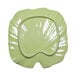 A green Elite Global Solutions melamine plate with a large palm leaf design.