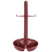A red plastic pole with a white handle.