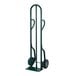 A Harper green steel hand truck with dual loop handles and rubber wheels.