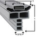 A close-up of a grey plastic profile with a piece of pvc inside.