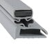 A close-up of a grey rubber strip with a black magnetic edge.