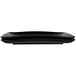 A black rectangular melamine tray with a sunburst design and a handle.