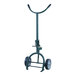 A green Harper hand truck with wheels and a metal pole with a handle.