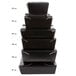A stack of black Fold-Pak Bio-Pak take-out boxes with a white border.