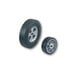 A Harper drum truck wheel with solid rubber tires.