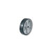 A black wheel with a black rim and white background.