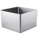 A stainless steel square Eagle Group sink bowl.
