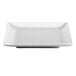 A white square plate with a white border.