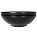 A black bowl with a white background.