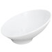 A white Elite Global Solutions slanted melamine bowl.