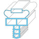 A blue and white rectangular object with black lines and text reading "All Points Magnetic Door Gasket"