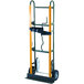 A Harper hand truck with solid rubber wheels and a black belt strap.
