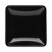 A black square melamine bowl with a black rim.