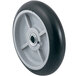 A Harper hand truck wheel with a white rim and black spokes.