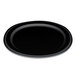 A black Elite Global Solutions Venetian melamine plate with a beaded border.