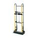 A yellow and green Harper appliance hand truck with wheels.