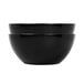 Two black Elite Global Solutions Belize melamine bowls on a white background.