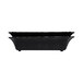 A black rectangular Elite Global Solutions melamine dish with handles.