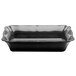 A black rectangular melamine dish with a ruffled edge.