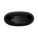 An oval black melamine bowl.