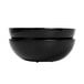 Two black Elite Global Solutions Belize melamine bowls stacked on top of each other.