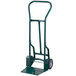 A green Harper hand truck with balloon cushion wheels.