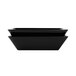 A black rectangular melamine bowl.