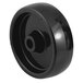 A close-up of the black hard core wheel on a Harper appliance truck.