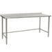 A Eagle Group stainless steel work table with a stainless steel top and metal base.