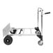 A silver aluminum Harper Mega Truck Junior hand truck with black wheels.