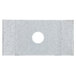 A white rectangular metal plate with a white circle in it.