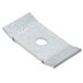 A metal plate with 8 holes and a white circle.