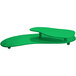 A green cast aluminum Tablecraft two tiered platter on a table.