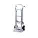 A silver Harper wide body hand truck with solid rubber wheels and dual pin handles.