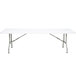 A white rectangular Flash Furniture folding table with metal legs.