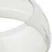 A close up of a clear Lexan splash cover with a white rim.
