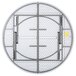 A white plastic circular folding table top.