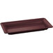 A Tablecraft maroon speckle cast aluminum rectangular tray.