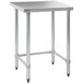 A Eagle Group stainless steel work table with a metal base.