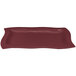 A maroon rectangular Tablecraft serving platter with curved edges.