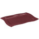 A Tablecraft maroon speckle rectangular serving platter on a white background.