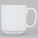 A CAC bright white Venice stacking mug with a white handle.